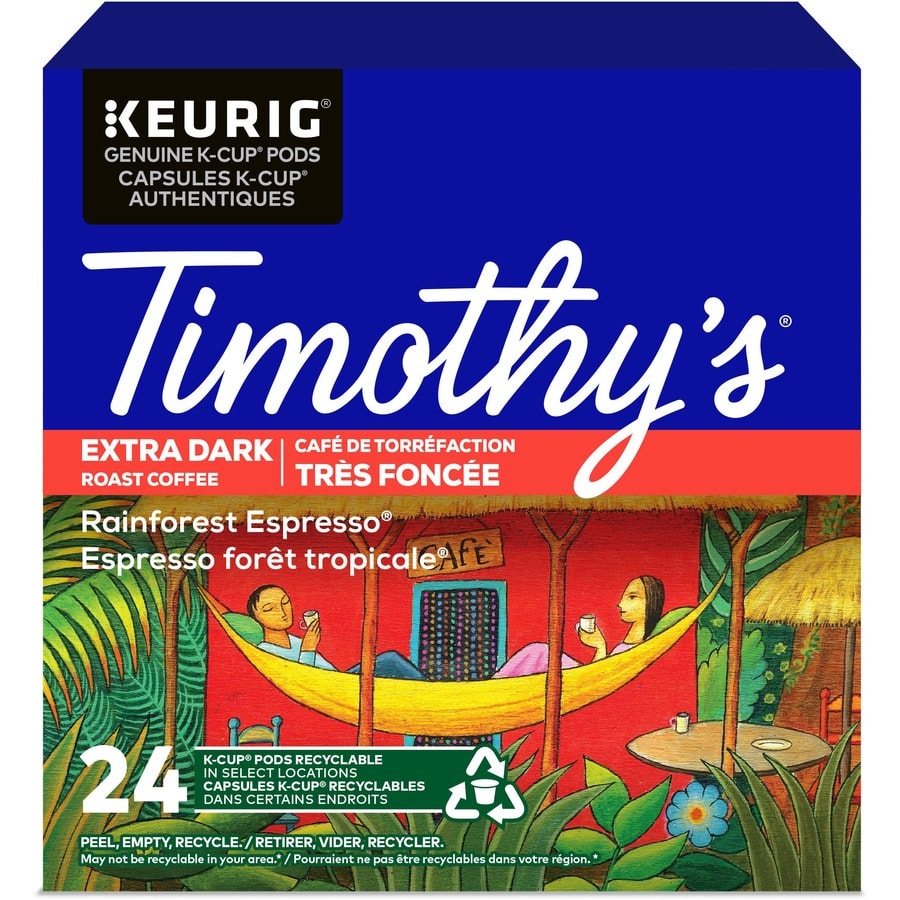 Timothy's Rainforest Espresso Extra Bold K-Cup Pods - 24 Count