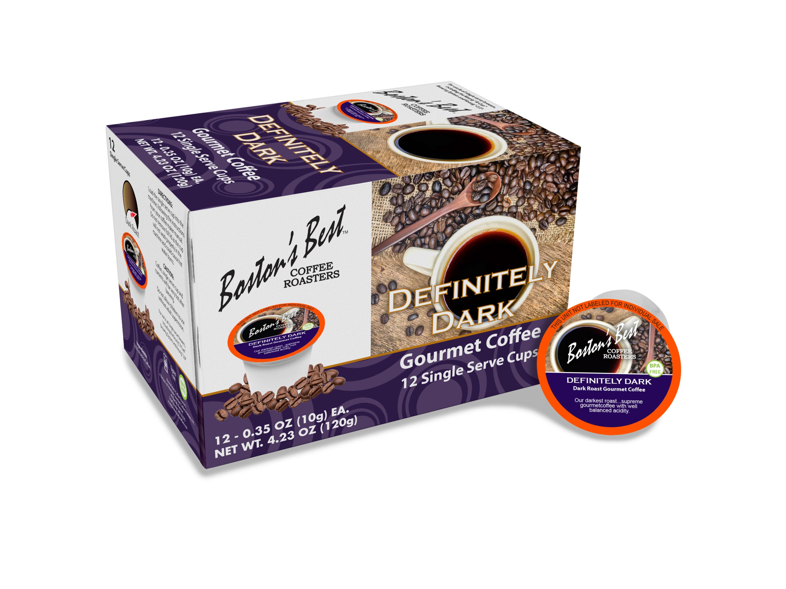 Boston Best Definitely Dark K-Cups – Extra Bold Coffee Pods (12 Count)